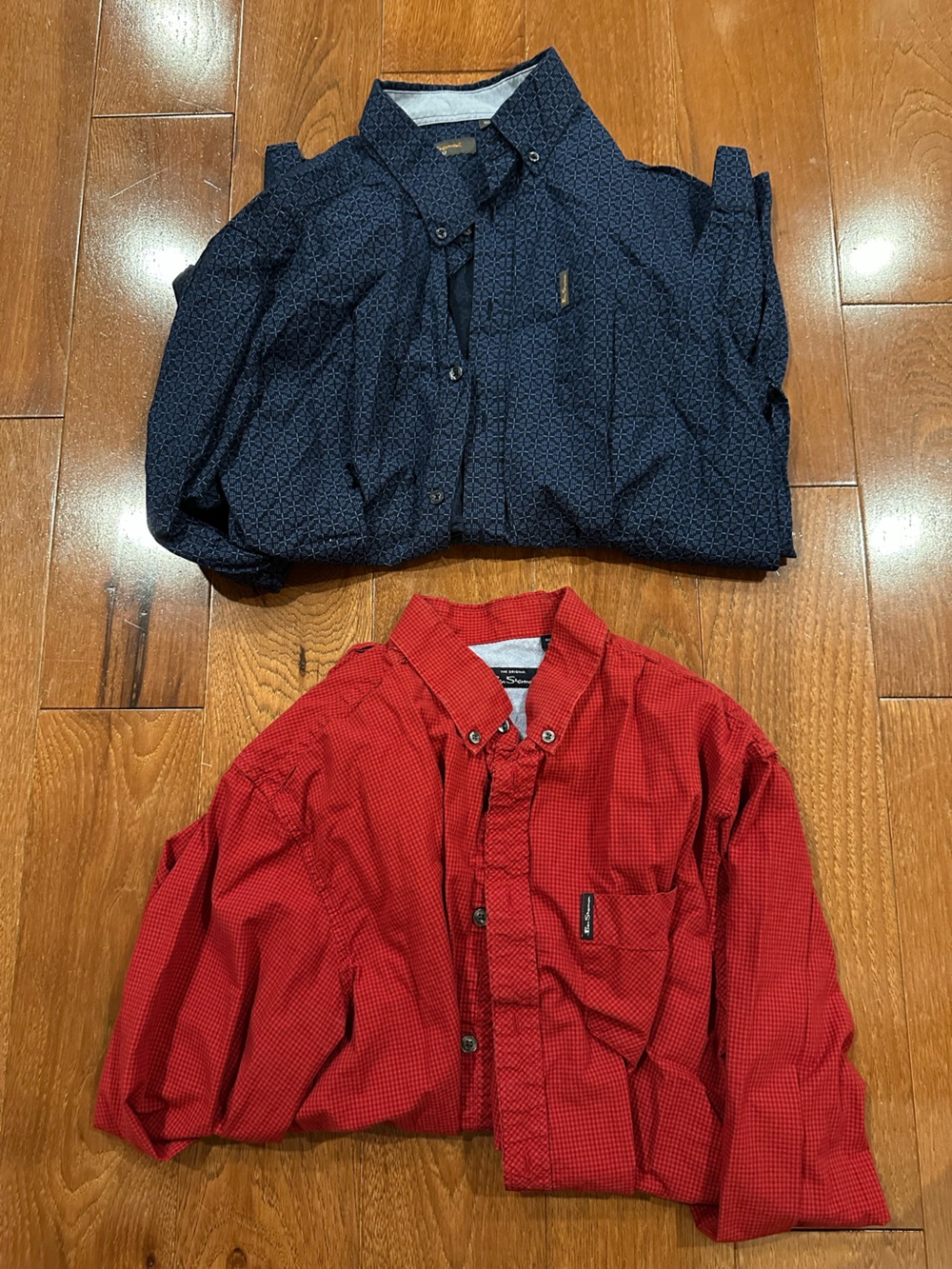 Two Ben Sherman Long Sleeve Patterned Button Down Shirts